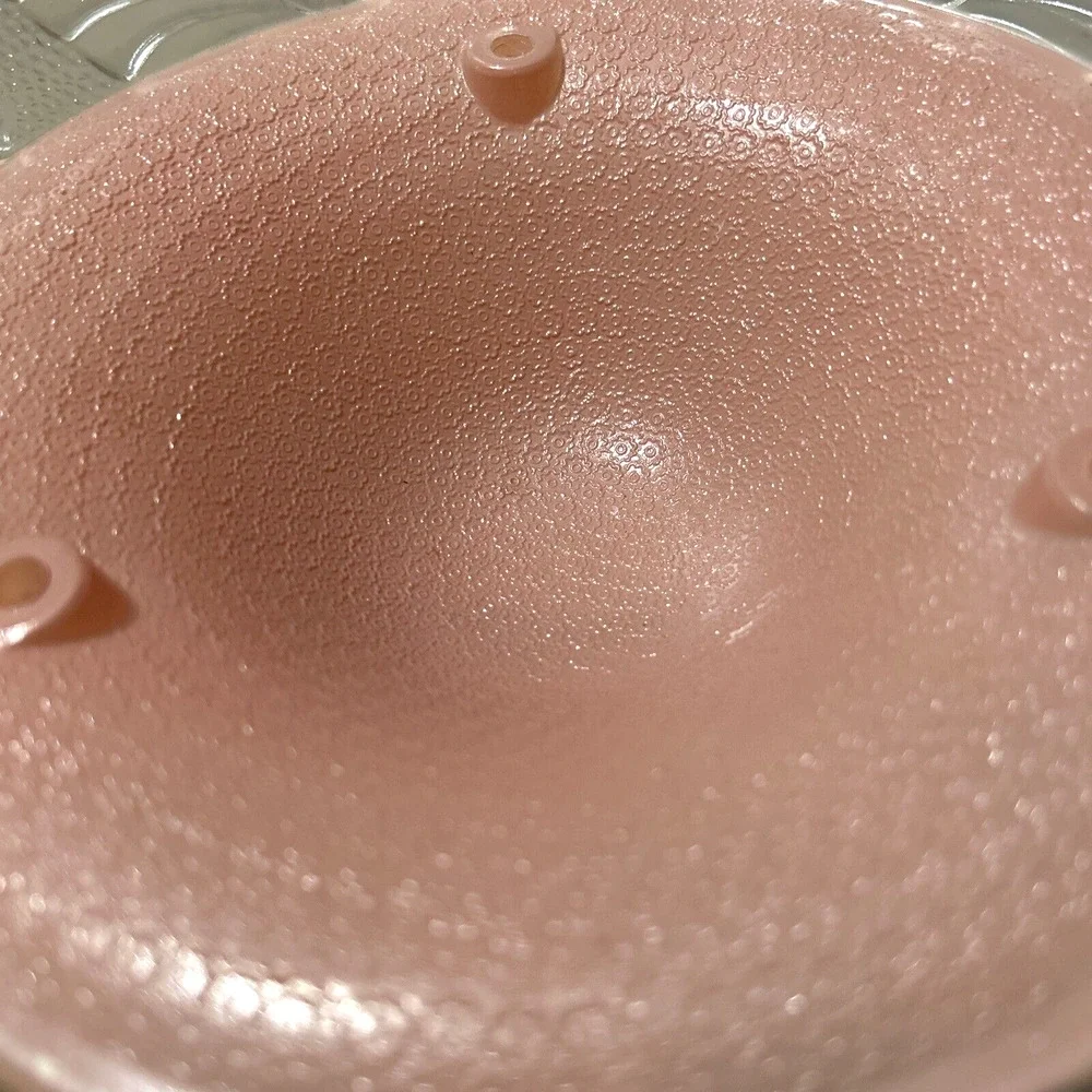 Antique Art Deco Pink Glass Ceiling Light Shade Globe 3 Hole Fixture 10
